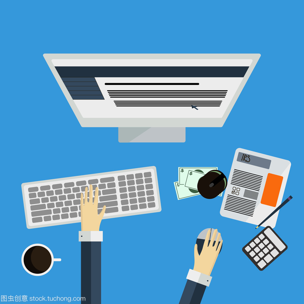 矢量税收和会计图